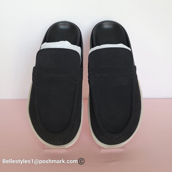 COACH Men’s Suede Loafer Mule- MEN’s US Size: 11D – Black color⭐ main image 11